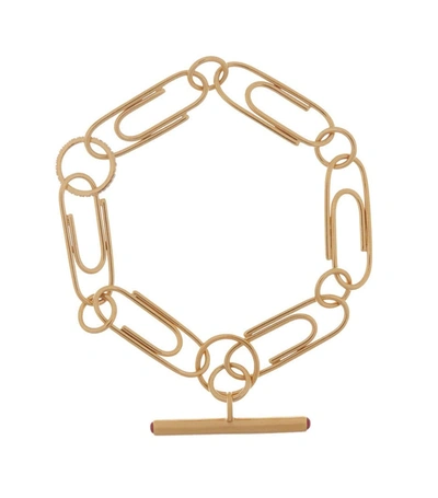 Hillier Bartley Paperclip Bracelet In Gold