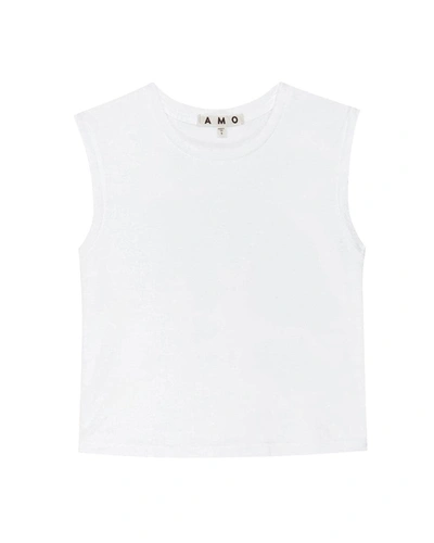 Amo Sleeveless Babe Tee In White