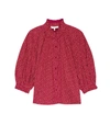 The Great The Boutonniere Printed Blouse In Red