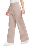 Nike Women's  Sportswear Phoenix Fleece High-waisted Wide-leg Sweatpants In Brown