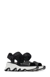 Sorel Kinetic™ Y-strap Sandal In Black/ Sea Salt