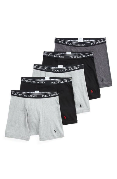 POLO RALPH LAUREN ASSORTED 5-PACK COTTON BOXER BRIEFS