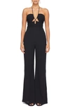 SIMKHAI GALA PLUNGE NECK WIDE LEG JUMPSUIT