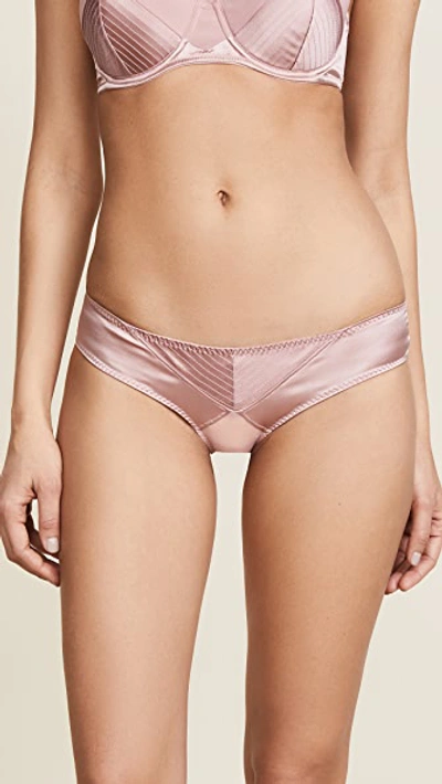 Fleur Du Mal Satin Hipster In Rose Pink