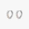 Studs Max Pavé Opal Huggie In Silver/opal