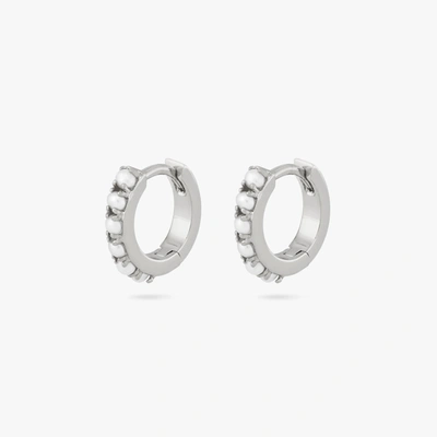 Studs Pearl Huggie In Silver