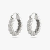 Studs Medium French Twist Hoop In Silver