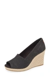 Toms Michelle Espadrille Wedge Sandal In Black Black