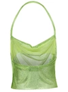 GIUSEPPE DI MORABITO GREEN HALTERNECK TOP WITH CRYSTALS OPEN BACK POLYAMIDE WOMAN