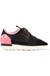 BALENCIAGA RACE RUNNER LEATHER, MESH AND NEOPRENE SNEAKERS