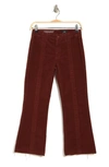 Ag Quinne Paneled Corduroy Crop Flare Pants In Rich Crimson