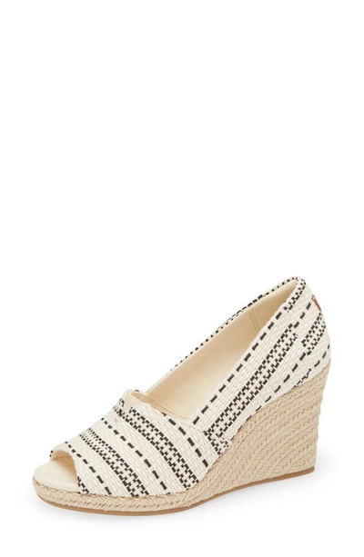 Toms Michelle Espadrille Wedge Sandal In Natural Chunky Global Woven