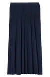 St John Ribbed Knit Skirt In Navy