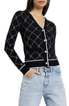 River Island Argyle Heart Cardigan In Black