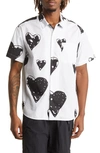 Obey Loveless Regular Fit Short Sleeve Cotton Button-up Shirt In White Multi-wtm