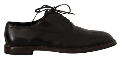 Dolce & Gabbana Black Leather  Lace Up Derby Shoes