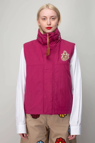 Moncler Genius Tryfan Nylon Waistcoat With Logo Patch In Pink