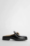 Bottega Veneta Rounded Toe Black Mules With Decorative Element In Black