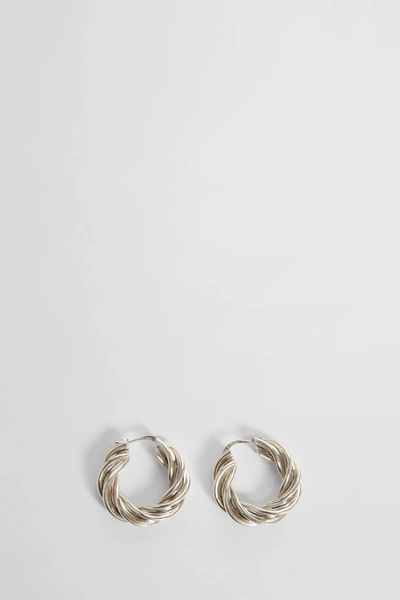 Bottega Veneta Sterling Silver Twisted Hoop Earrings