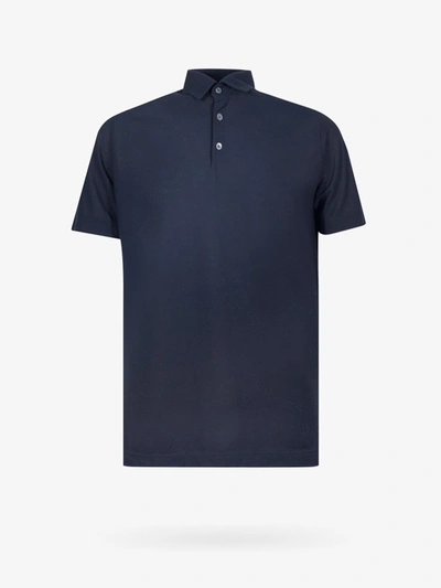 Zanone Polo Shirts In Blue