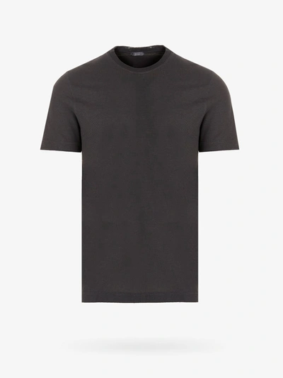 Zanone Short-sleeved Cotton T-shirt In Grey