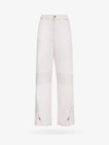 Blumarine Cotton Denim High Waist Jeans W/ Zips In White