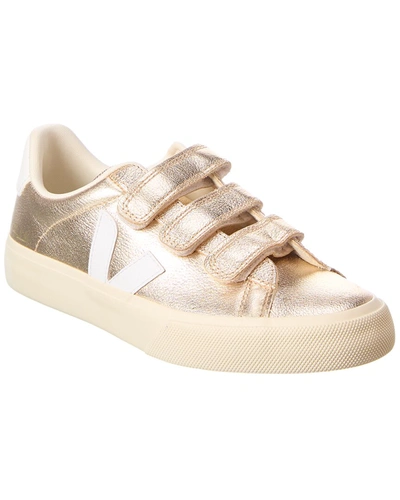 Veja Recife Logo Leather Sneaker In Beige