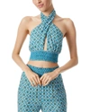 ALICE AND OLIVIA LYNDON CROSS FRONT HALTER TOP