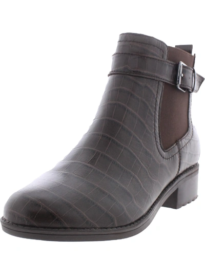 Easy Spirit Rae Womens Buckle Zip Up Ankle Boots In Brown