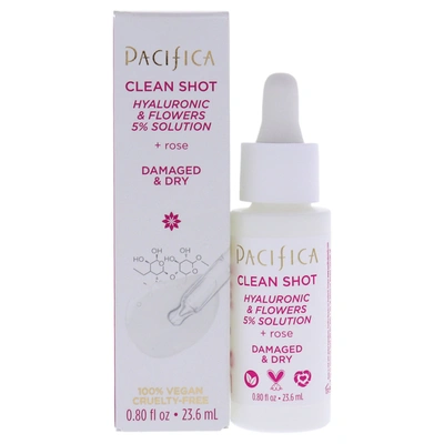 Pacifica Clean Shot Hyaluronic And Flowers 5 Percent Solution By  For Unisex - 0.8 oz Serum In Silver
