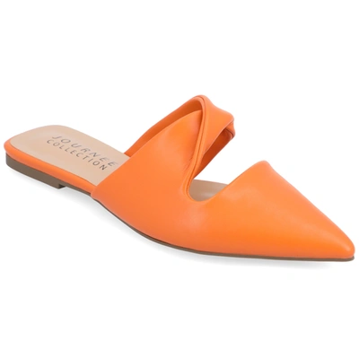 Journee Collection Enniss Flat Mule In Orange