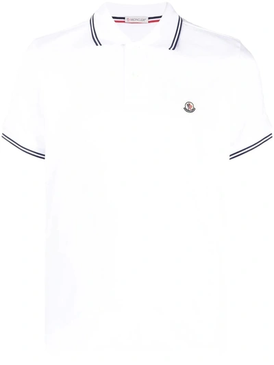 Moncler Short Sleeve Contrast Trim Polo In White