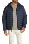 HAWKE AND CO HOODED PACKABLE QUILTED JACKET