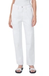 Agolde Cooper Relaxed Straight Cargo Jeans In Milkshake