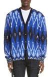 Amiri Argyle Alpaca And Mohair-blend Cardigan In Blue
