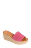 Cordani Bibi Espadrille Wedge Slide Sandal In Fuchsia Suede