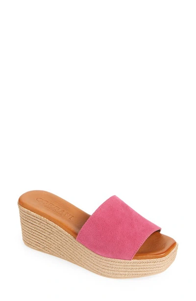 Cordani Bibi Espadrille Wedge Slide Sandal In Fuchsia Suede