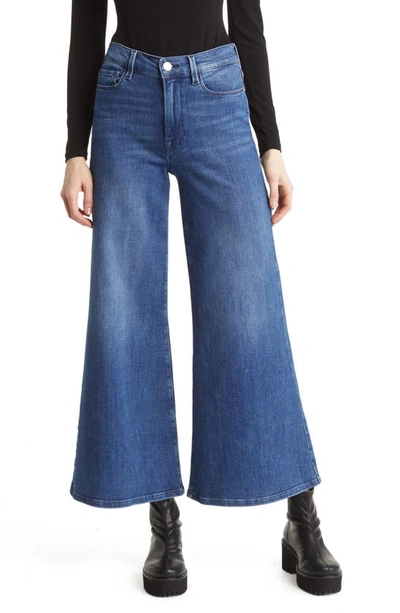 Frame Le Palazzo Cropped Jeans In Dark Blue