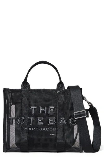 Marc Jacobs The  Medium Traveler Mesh Tote In Black Out