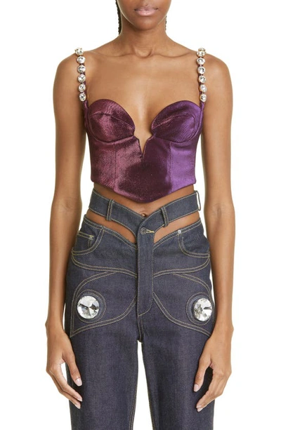 Area Mussel Cup Bustier Top In Purple