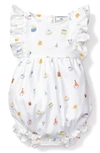 Petite Plume Birthday Print Ruffle Romper In White