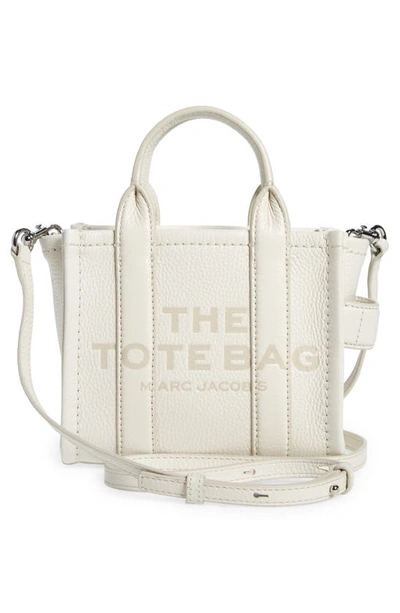 Marc Jacobs The Leather Crossbody Tote Bag In Metallic Silver