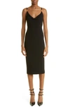 VERSACE COWL NECK JERSEY MIDI DRESS