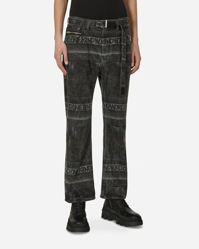 Sacai Black Eric Haze Edition Printed Jeans In Grey