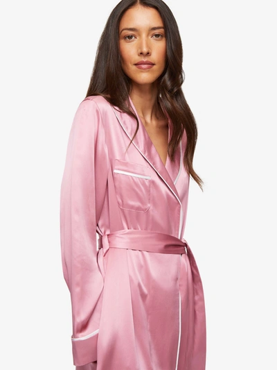 Derek Rose Women's Dressing Gown Bailey Silk Satin Rose