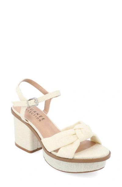 Journee Collection Garner Platform Sandal In Cream