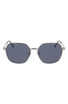 Cole Haan 58mm Full Rim Metal Square Polarized Sunglasses In Gunmetal
