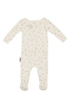 Maniere Floral Cotton Pointelle Footie In Pink