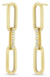 Zoë Chicco Women's Baguette Diamonds 14k Yellow Gold & 0.13 Tcw Diamond Large Paper Clip Chain Earrings In 14k Yellow Gold