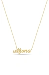 Zoë Chicco Women's Tender Tokens 14k Yellow Gold "mama" Pendant Necklace In 14k Yellow Gold